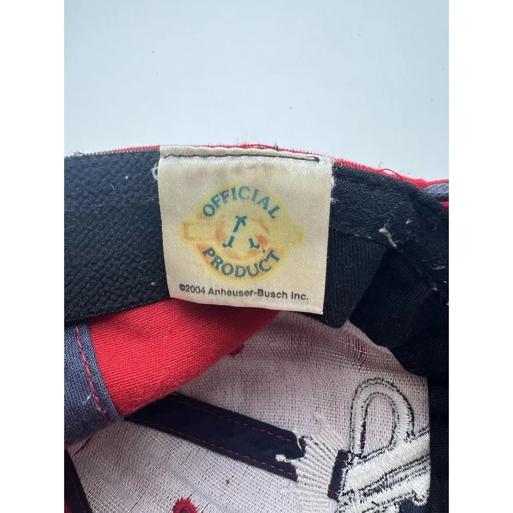 Budweiser B Logo Red Flex Fit Baseball Cap Hat Official 2004 Anheuser Busch